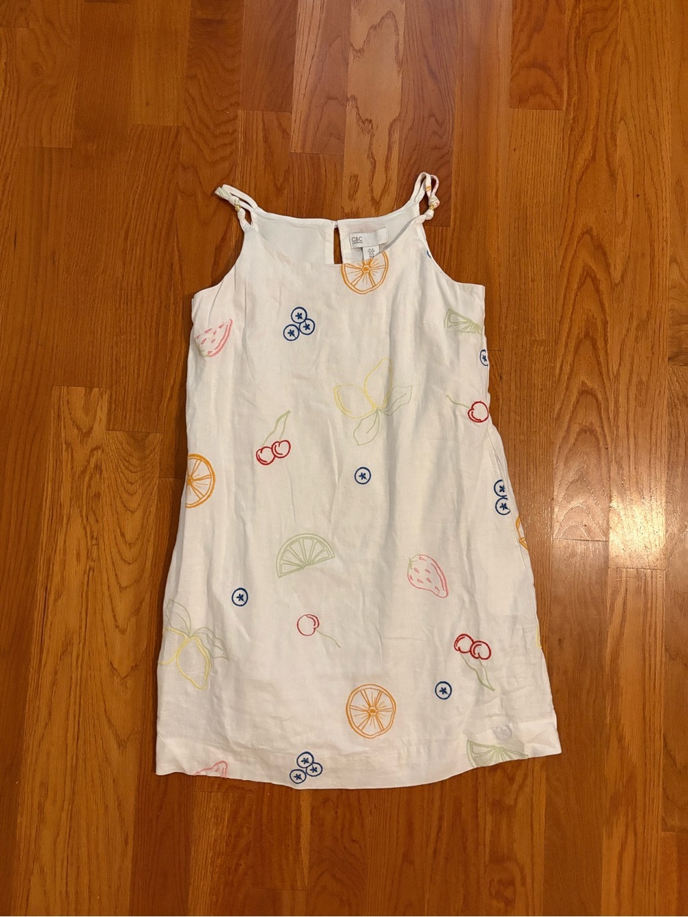NWT White Linen Fruit Dress
